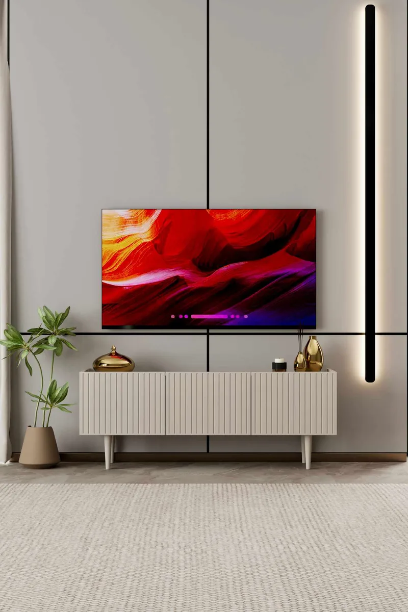 TV-benk Nordure Capella (120 x 50 x 29 cm) Sandstein - Sandstein - Møbler - TV- & Mediamøbler - TV benk & mediabenk