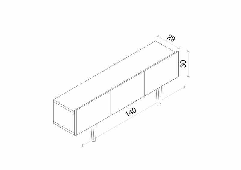 TV-benk Nordure Capella (140 x 50 x 29 cm) Hvit - Hvit - Møbler - TV- & Mediamøbler - TV benk & mediabenk