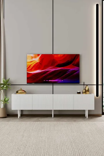 TV-benk Nordure Capella (160 x 50 x 29 cm) Hvit - Hvit - Møbler - TV- & Mediamøbler - TV benk & mediabenk