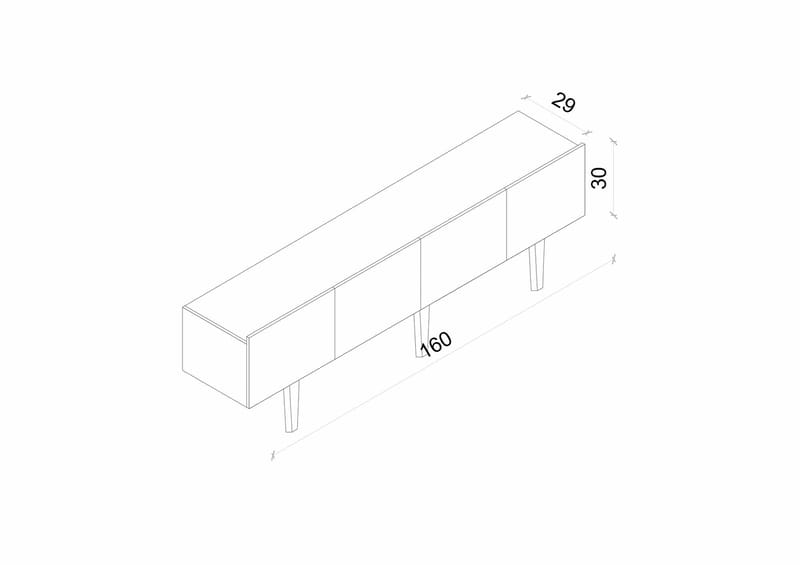 TV-benk Nordure Capella (160 x 50 x 29 cm) Hvit - Hvit - Møbler - TV- & Mediamøbler - TV benk & mediabenk