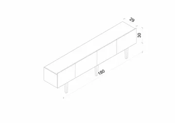 TV-benk Nordure Capella (180 x 50 x 29 cm) Hvit - Hvit - Møbler - TV- & Mediamøbler - TV benk & mediabenk
