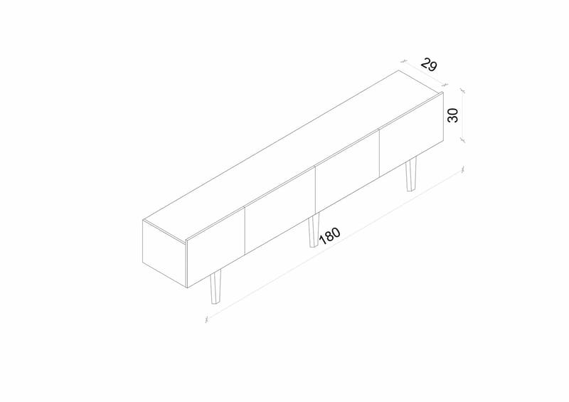 TV-benk Nordure Capella (180 x 50 x 29 cm) Hvit - Hvit - Møbler - TV- & Mediamøbler - TV benk & mediabenk
