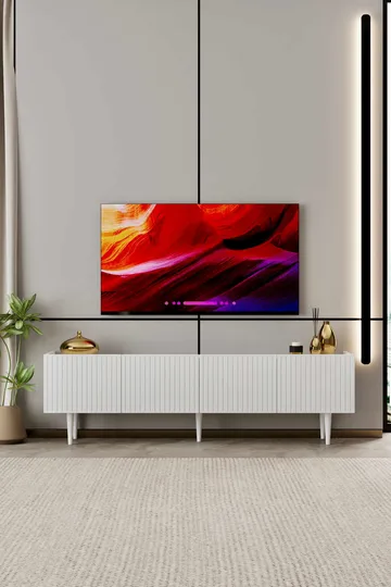 TV-benk Nordure Capella (180 x 50 x 29 cm) Hvit - Hvit - Møbler - TV- & Mediamøbler - TV benk & mediabenk