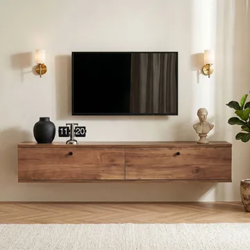 TV-benk Nordure Ligne (140 x 25 x 25 cm) Atlantic Pine - Atlantic Pine - Møbler - TV- & Mediamøbler - TV-hylle