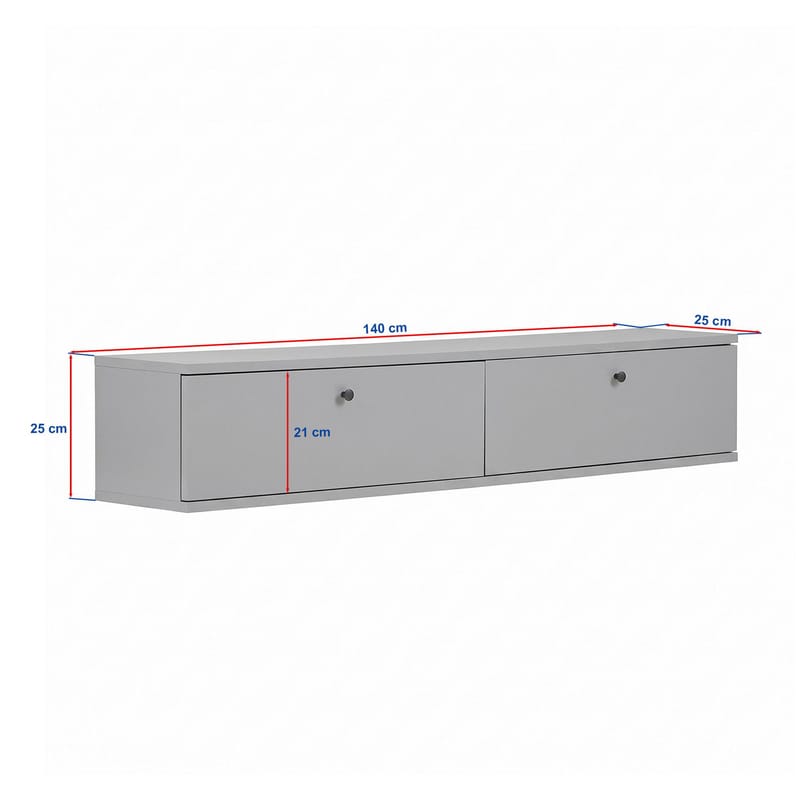 TV-benk Nordure Ligne (140 x 25 x 25 cm) Sapphire Oak - Sapphire Oak - Møbler - TV- & Mediamøbler - TV-hylle