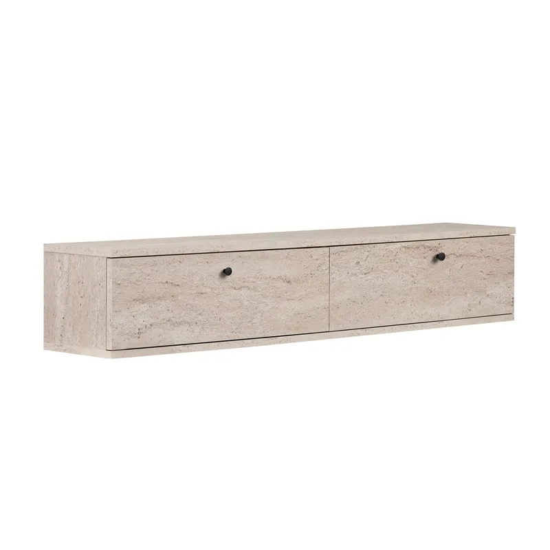 TV-benk Nordure Ligne (140 x 25 x 25 cm) Travertin - Travertin - Møbler - TV- & Mediamøbler - TV-hylle
