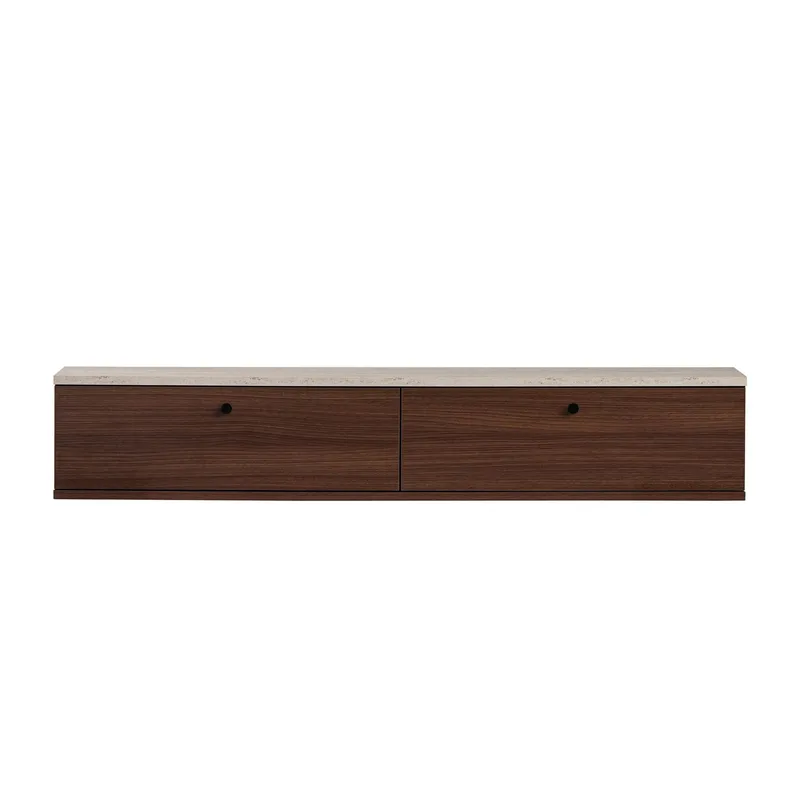 TV-benk Nordure Ligne (140 x 25 x 25 cm) Travertin valnøtt - Travertin og valnøtt - Møbler - TV- & Mediamøbler - TV-hylle