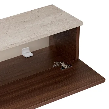 TV-benk Nordure Ligne (140 x 25 x 25 cm) Travertin valnøtt - Travertin og valnøtt - Møbler - TV- & Mediamøbler - TV-hylle