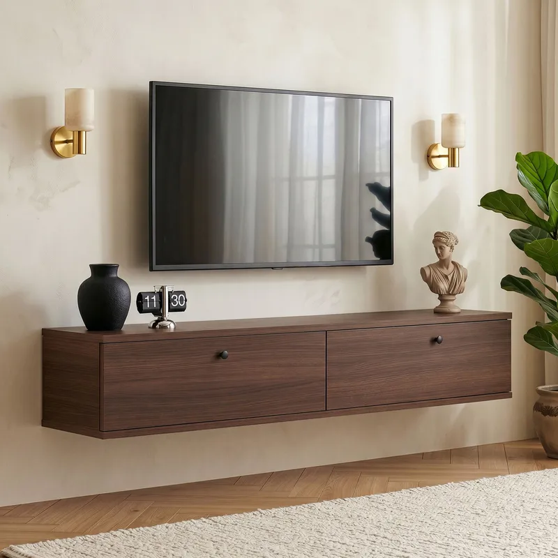 TV-benk Nordure Ligne (140 x 25 x 25 cm) Valnøtt, Valnøtt