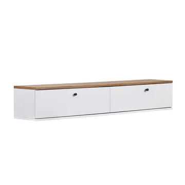 TV-benk Nordure Ligne (160 x 25 x 25 cm) Atlantisk furu hvit - Atlantic Pine og hvit - Møbler - TV- & Mediamøbler - TV-hylle