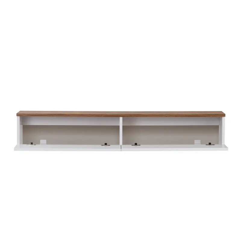 TV-benk Nordure Ligne (160 x 25 x 25 cm) Atlantisk furu hvit - Atlantic Pine og hvit - Møbler - TV- & Mediamøbler - TV-hylle