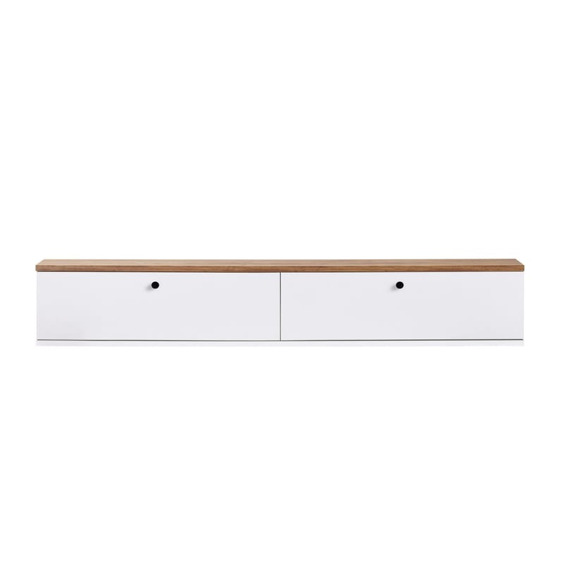 TV-benk Nordure Ligne (160 x 25 x 25 cm) Atlantisk furu hvit - Atlantic Pine og hvit - Møbler - TV- & Mediamøbler - TV-hylle