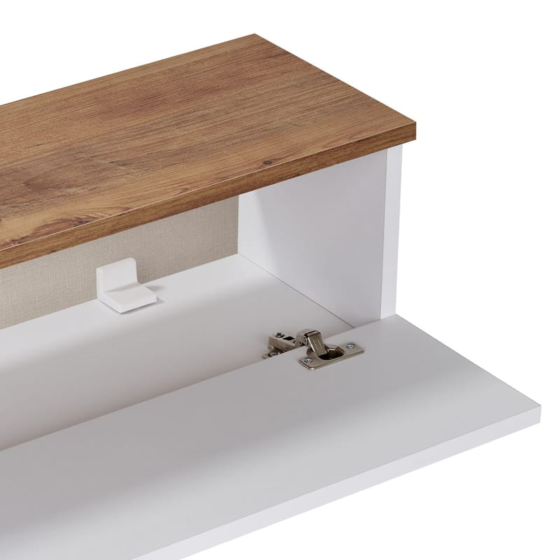 TV-benk Nordure Ligne (160 x 25 x 25 cm) Atlantisk furu hvit - Atlantic Pine og hvit - Møbler - TV- & Mediamøbler - TV-hylle