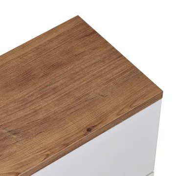 TV-benk Nordure Ligne (160 x 25 x 25 cm) Atlantisk furu hvit - Atlantic Pine og hvit - Møbler - TV- & Mediamøbler - TV-hylle