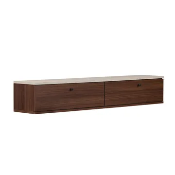 TV-benk Nordure Ligne (160 x 25 x 25 cm) Travertin valnøtt - Travertin og valnøtt - Møbler - TV- & Mediamøbler - TV-hylle