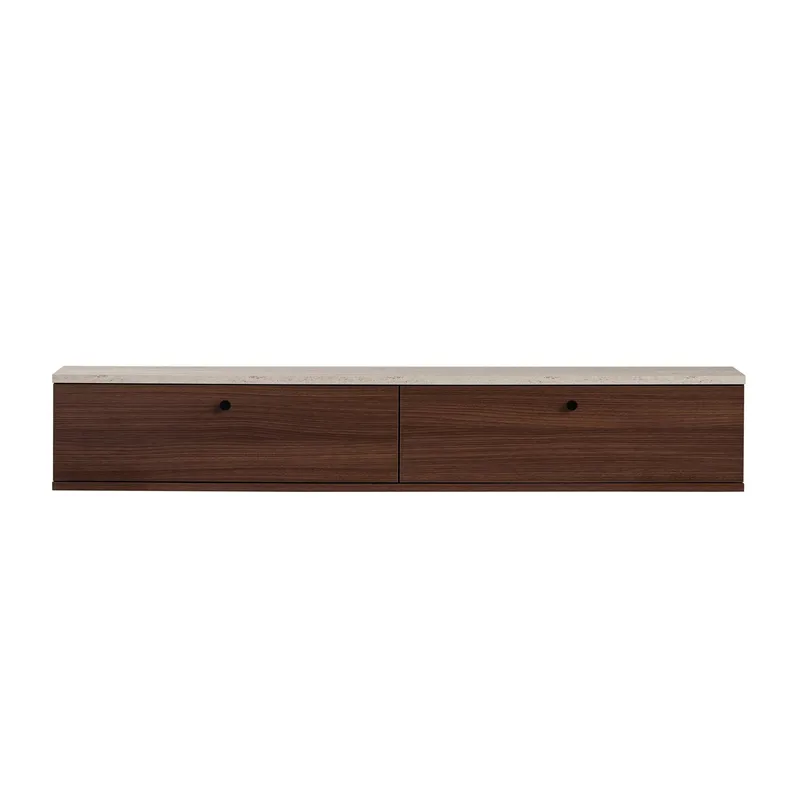TV-benk Nordure Ligne (160 x 25 x 25 cm) Travertin valnøtt - Travertin og valnøtt - Møbler - TV- & Mediamøbler - TV-hylle
