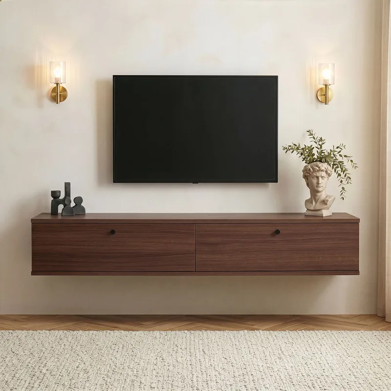 TV-benk Nordure Ligne (160 x 25 x 25 cm) Valnøtt - Valnøtt - Møbler - TV- & Mediamøbler - TV-hylle