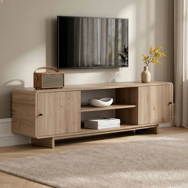 TV-benk Nordure Mirel (180 x 52 x 34 cm) Eik - Eik - Møbler - TV- & Mediamøbler - TV benk & mediabenk