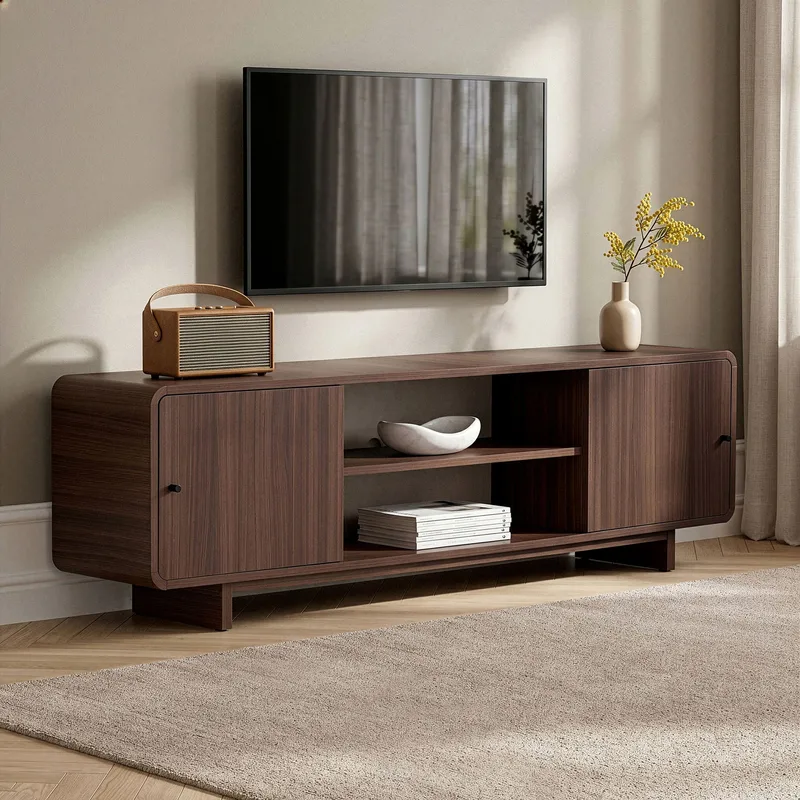 TV-benk Nordure Mirel (180 x 52 x 34 cm) Valnøtt - Valnøtt - Møbler - TV- & Mediamøbler - TV benk & mediabenk