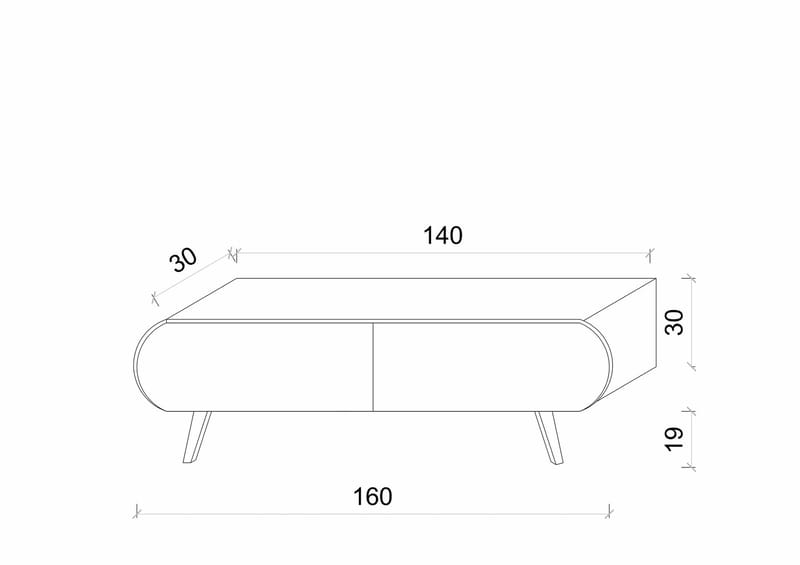 TV-benk Nordure Regulus (160 x 49 x 30 cm) Hvit - Hvit - Møbler - TV- & Mediamøbler - TV benk & mediabenk
