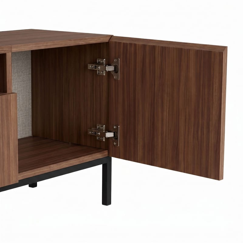 TV-benk Nordure Rivoli (160 x 50 x 35 cm) Milano Valnøtt Svart - Milano valnøtt og svart - Møbler - TV- & Mediamøbler - TV benk & mediabenk