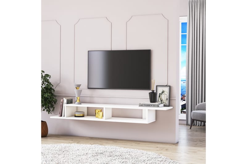 TV-benk Numidia 141 cm - Hvit - TV benk & mediabenk