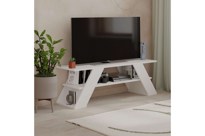 TV-benk og mediabenk Homitis TV-benk Janesh Vit - Møbler - TV- & Mediamøbler - TV benk & mediabenk