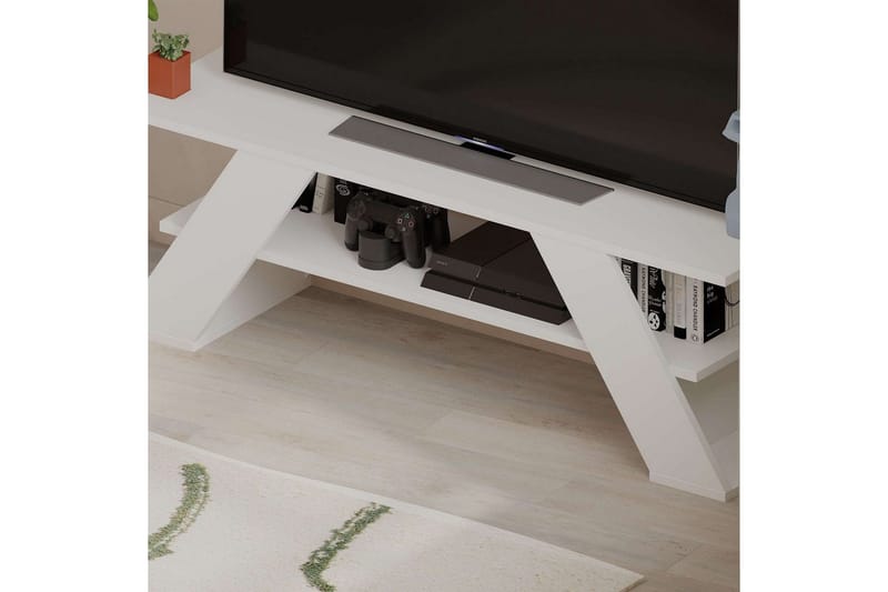 TV-benk og mediabenk Homitis TV-benk Janesh Vit - Møbler - TV- & Mediamøbler - TV benk & mediabenk