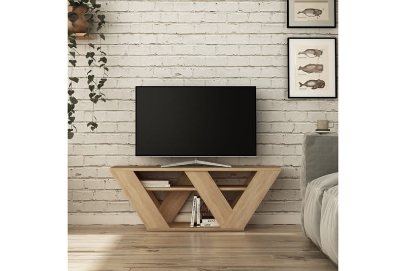 TV-benk Rodger 110 cm - Lysebrun - TV benk & mediabenk
