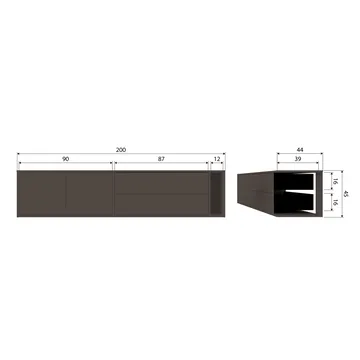 TV-benk Settle 200 cm - Mellombrun - Møbler - TV- & Mediamøbler - TV-skap