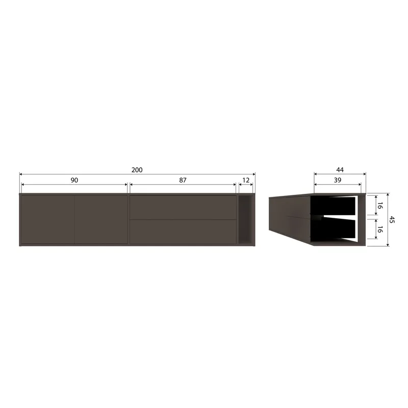TV-benk Settle 200 cm - Mellombrun - Møbler - TV- & Mediamøbler - TV-skap