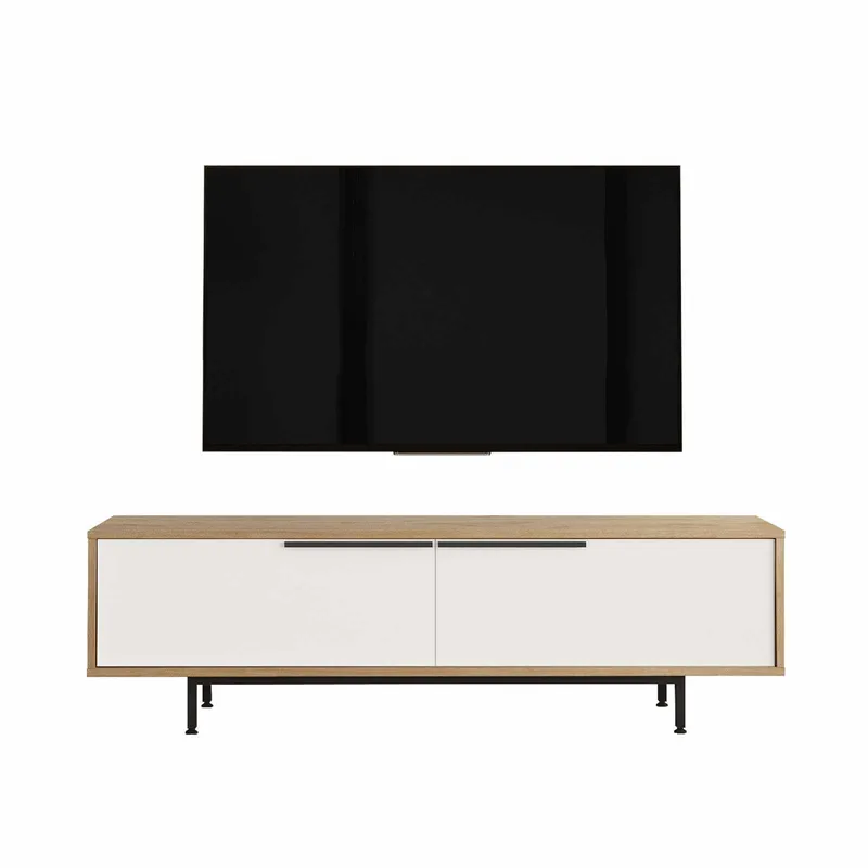 TV-benk Skye Decor Bren (160 x 45,1 x 35,5 cm) naturlig hvit, Naturlig og hvit