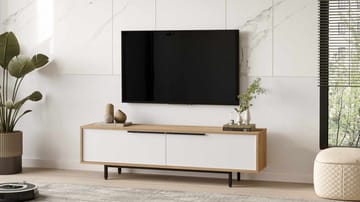 TV-benk Skye Decor Bren (160 x 45,1 x 35,5 cm) naturlig hvit - Naturlig og hvit - Møbler - TV- & Mediamøbler - TV benk & mediabenk