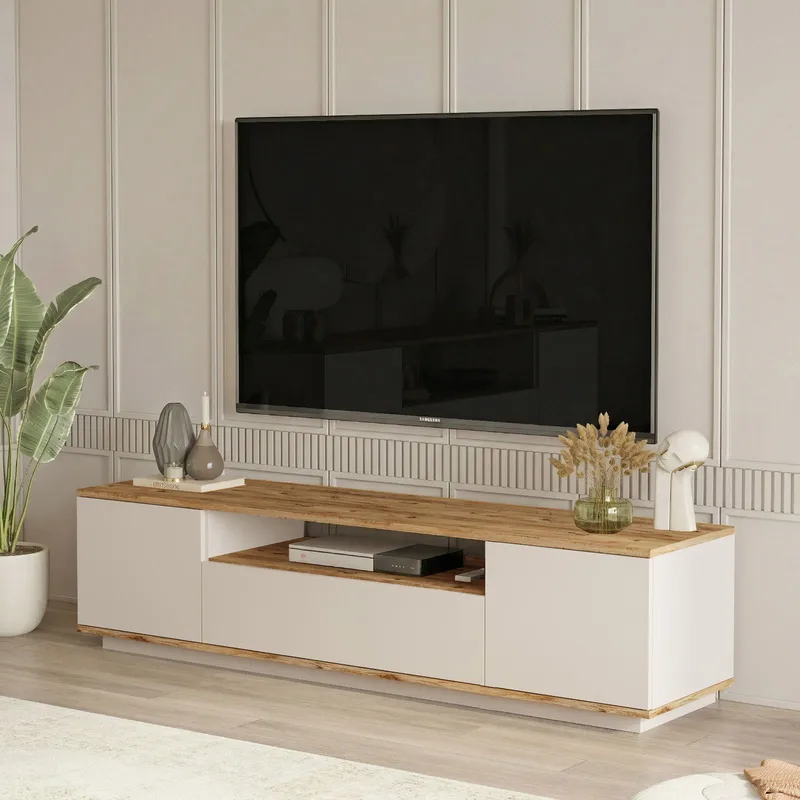 TV-benk Skye Decor Dara (180 x 44,6 x 44,5 cm) Atlantisk furu kasjmir - Atlantic Pine og Cashmere - Møbler - TV- & Mediamøbler - TV benk & mediabenk