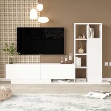 TV-benk Skye Decor Eska (201,2 x 123,6 x 29,5 cm) Hvit - Hvit - Møbler - TV- & Mediamøbler - TV-skap