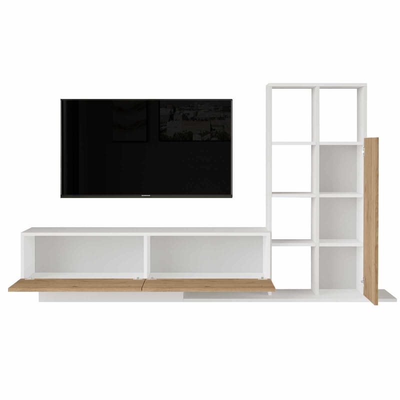 TV-benk Skye Decor Eska (201,2 x 123,6 x 29,5 cm) Naturlig hvit - Naturlig og hvit - Møbler - TV- & Mediamøbler - TV-skap