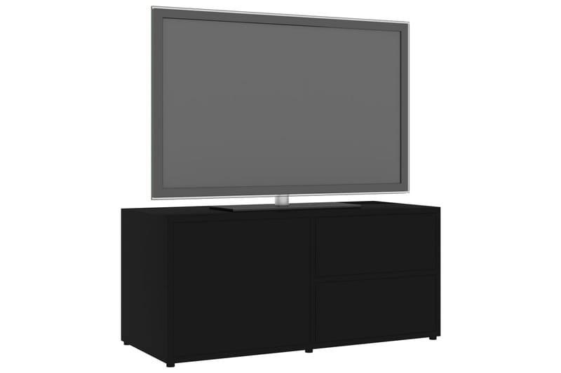 TV-benk svart 80x34x36 cm sponplate - Svart - TV benk & mediabenk