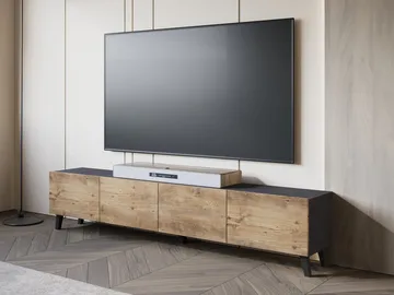TV-benk TV-benk PHUKET 190 grå, brun - Møbler - TV- & Mediamøbler - TV benk & mediabenk