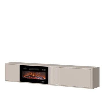 TV-benk TV-benk PHILIPPE 190 med peis beige - Møbler - TV- & Mediamøbler - TV benk & mediabenk