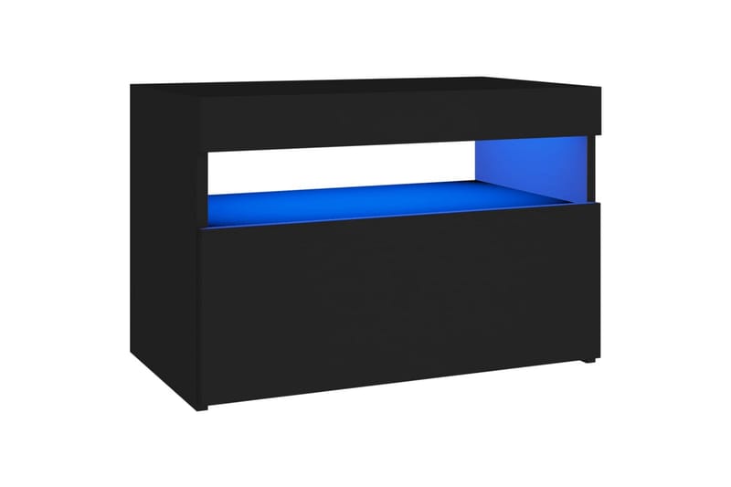 TV-benker med LED-lys 2 stk svart 60x35x40 cm - Svart - TV benk & mediabenk