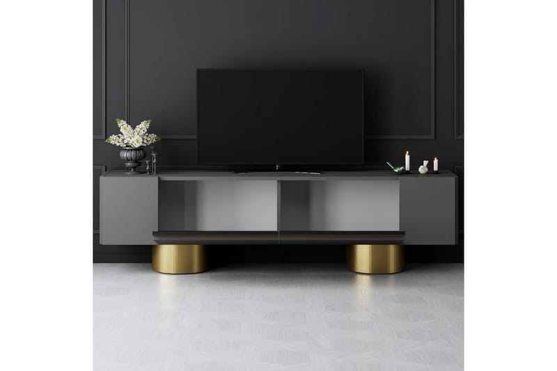 TV-bord Antrasitt / Gull - Antrasitt / Gull - Møbler - TV- & Mediamøbler - TV benk & mediabenk