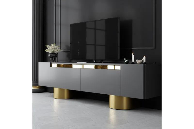 TV-bord Antrasitt / Gull - Antrasitt / Gull - Møbler - TV- & Mediamøbler - TV benk & mediabenk