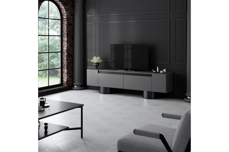 TV-bord Antrasitt / Svart - Antrasitt / Svart - Møbler - TV- & Mediamøbler - TV benk & mediabenk