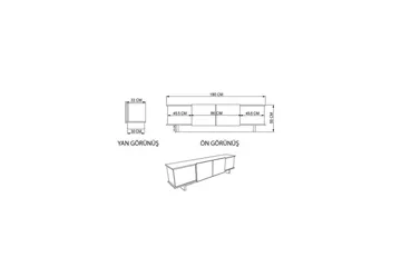 TV-bord Diannare Beige / Valnøtt - Beige / Valnøtt - Møbler - TV- & Mediamøbler - TV benk & mediabenk