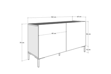 TV-bord Galnor Almasi / Hvit - Almasi / Hvit - Møbler - TV- & Mediamøbler - TV benk & mediabenk