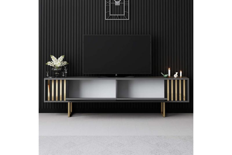 TV-bord Gull Linje Antrasitt / Gull - Antrasitt / Gull - Møbler - TV- & Mediamøbler - TV benk & mediabenk