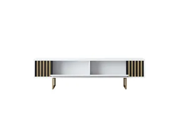 TV-bord Gull Linje Hvit / Gull - Hvit / Gull - Møbler - TV- & Mediamøbler - TV benk & mediabenk
