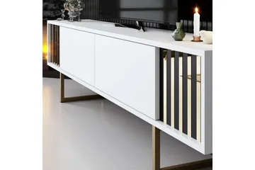 TV-bord Gull Linje Hvit / Gull - Hvit / Gull - Møbler - TV- & Mediamøbler - TV benk & mediabenk