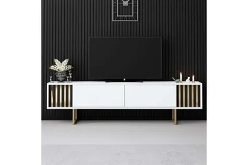 TV-bord Gull Linje Hvit / Gull - Hvit / Gull - Møbler - TV- & Mediamøbler - TV benk & mediabenk