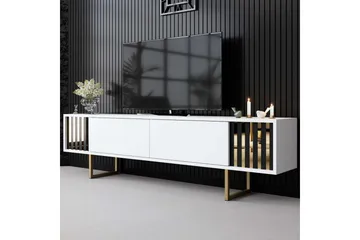 TV-bord Gull Linje Hvit / Gull - Hvit / Gull - Møbler - TV- & Mediamøbler - TV benk & mediabenk